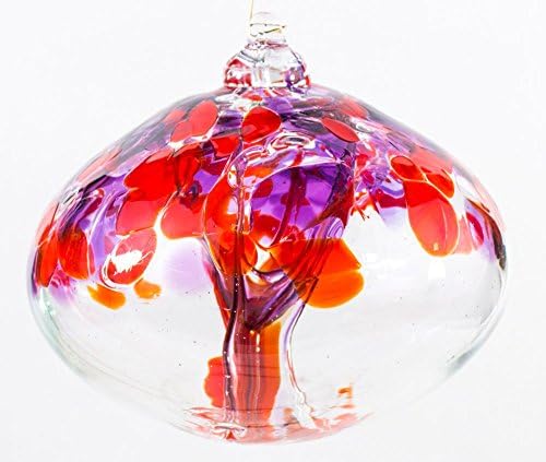 Milford Collection Orb Tree of Life Large Glass Globe - Garnet