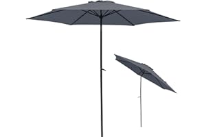 Thanaddo Sonnenschirm Sonnenschutz UPF 50+ Strandschirm, beidseitig um 30° knickbar, windfest stabil Gartenschirm für Balkon, Garten, Terrasse, Strand, Outdoor, ohne Ständer