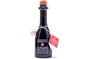 La Secchia - Vinaigre Balsamique de Modène IGP "Une Étoile", Vieilli en Chêne, Basse Densité, Flacon de 250 ml avec Bouchon Doseur en Liège, Produit Artisanal Italien