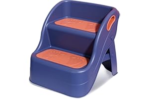 Balakaka Tritthocker Kinder, Kippschutz Lernturm ab 1Jahre, 2-Stufen Hocker kinder mit Handhaben Klappbar Rutschfester Toilettenhocker Leiter 28cm für Badezimmer, Wohnzimmer, Küche und Toilette