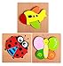 Produktbild Hillento Holzpuzzles für Kleinkinder Kinder Mädchen Jungen Babys - pädagogisches Puzzle Spielzeug Set, bunte Massivholz Stücke. pädagogisches & sensorisches Lernen für Kleinkinder, 3er Set (Marienkäfer, Schmetterling, Flugzeug)