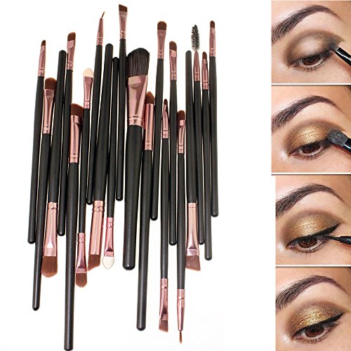e2buyshop® Christmas 20pcs Coffee Pro Cosmetic Makeup Brushes Set - Eyeshadow Mascara Lip Brush