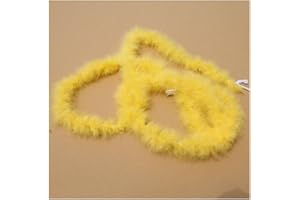 Hrlace 200cm Marabu Federboa 10g Flauschige Marabu Boa zum Basteln Natürliche Truthah Feder Boa Tlauschige Feder Girlande Weihnachtsgirlande DIY Kostüm Tanzen Hochzeit Cosplay Partydeko Gelb 1#