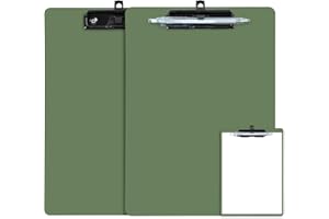 FRETONBA Podkładka z klipsem A4, 2 szt. z uchwytem na długopis, teczka z tworzywa sztucznego, format A4, blok do zawieszenia, blok do pisania dla studentów i materiałów biurowych, zielona
