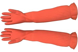 Fowybe wasserdichte Haushaltshandschuhe, Küchengeschirrspülhandschuhe, Wiederverwendbare Reinigungshandschuhe, Lange Gummihandschuhe für die Gartenhausmalerei