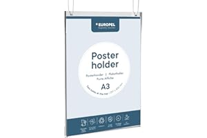 EUROPEL Opus 2 350008 - Soporte para cartel, acrilico Transparente, para A3 vertical