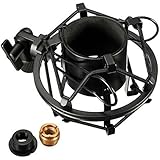 Racksoy - Professionell Mikrofonspinne Mic. Shock Mount Mikrofon-Halterung Vibrationsgesichert Mic Halterung Stand Mikrofonhalter für Aufnahme, Rundfunk, Studio usw.