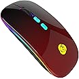 Wireless Mouse for Laptop with Type-C Receiver Rechargeable 2.4G USB Portable Mobile Optical Office Bluetooth Mice Backlight Mouse, 3 Ddjustable DPI for iPad,Notebook,PC,Laptop,Computer and Windows