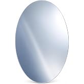 HUMAS Kırılmaz Kendinden Yapışkanlı Oval Ayna 25 x 40 cm &ndash; &Ccedil;er&ccedil;evesiz Duvar Aynası, Banyo, Yatak Odası, Antre ve Dolap İ&ccedil;in