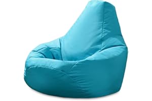Beautiful Beanbags Adult Highback Beanbag Large Bean Bag Chair for Indoor and Outdoor Use - Water Resistant- Perfect Lounge or Gaming Chair - Home or Garden Bean Bag - Manufactured in UK (Aqua)