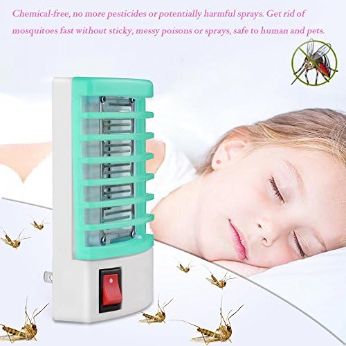 Eulla Socket Electric Mini Mosquito LED Night Lights Insect Mosquito Repeller killing Fly Bug Insect Night Housefly（Blue）