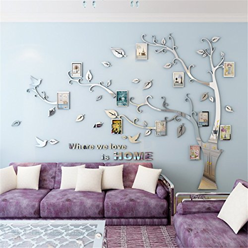 OAMORE 3D Adesivi Murali albero Adesivi da parete Cristallo Acrilico Decalcomanie da muro Wall Murals Decorazioni domestiche Wall Stickers Murali Arts (M, Style6)
