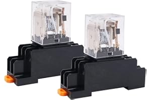 WANGCL Mini relé DC 12V Interruptor electromagnético 8 pines relé DPDT 2 NO+2 NC con base de zócalo indicador LED 2 piezas