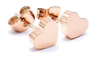 FINDOUT kaguyo Hypoallergenic earrings for women, surgical steel earrings, girls earrings studs, 14k rose gold stainless steel Small Cartilage heart daisy star circle stud earrings for Women girls birthday Jewellery Gift