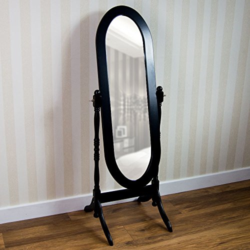 Preisvergleich Produktbild Vida Designs Nishano Standspiegel, Schwarz, Schwenkbar