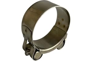 Boltza® Stainless Steel Single Bolt Hose Super Clamp 48-51mm Clip Silicone Rubber Exhaust x1