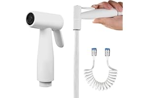 LETUXAAMZ Pulverizador de bidé de acero inoxidable con manguera de ducha telescópica de 200 cm de ABS para higiene personal, 2 unidades para tuberías de agua, inodoros, bidé, baño, pulverizador de mano