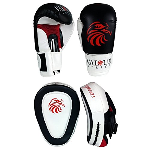 14oz Boxing Gloves & Focus Pads ★ Set Hook Jab Punch Sparring Punching MMA Martial Arts Fight Training Muay Thai Kickboxing Boxercise - Valour Strike® 14oz Boxing Gloves & Focus Pads ★ Set Hook Jab Punch Sparring Punching MMA Martial Arts Fight Training Muay Thai Kickboxing Boxercise - Valour Strike®