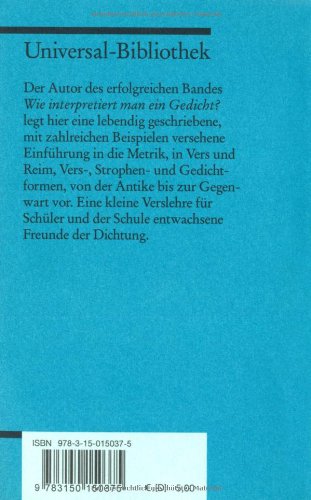Book's Cover of Einführung in die Verslehre.