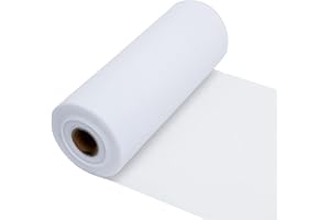 HULAGU Rouleau de Tulle Blanc, 30cm x 100Yard Bobine Tulle Rouleau Tulle en Polyester pour Décoration Mariage Anniversaires Emballages Cadeaux