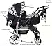 3-in-1 Travel System incl. Baby Pram with Swivel Wheels, Car Seat, Pushchair & Accessories, Black & Flowers