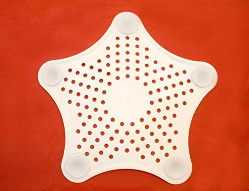 HOMETOOLS.EU – XXL 15x15cm Großes Silikon Abflusssieb mit Saugnäpfen Küche Spüle Spülbecken Krümel Sieb Bad Badewanne Dusche Haare Haarsieb WEISS - 3