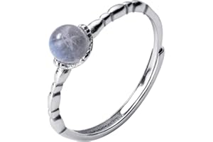 CUNLUNA Anillo de Plata S925, Anillo de Piedra Lunar de Moda Coreana Femenina Temperamento Personalidad Anillo de Dedo Índice en Forma de Gota Mujer Mujeranillo de plata s925, Apertura regulable