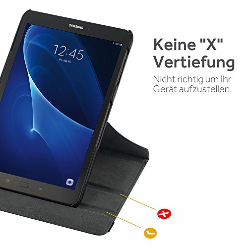 EasyAcc 360 Grad Drehung Schutzhülle für Samsung Galaxy Tab S3 T820N/ T825N Flip Case Book Cover Hüllen Ledertasche lederhülle mit Standfunktion / Auto Sleep – PU Leder, Schwarz, Protector (Schawz – 360 Grad Drehung) - 3