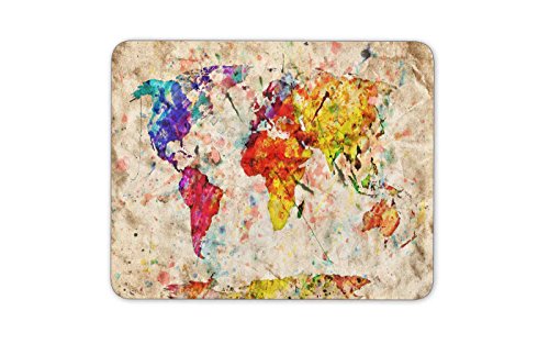 Vintage Weltkarte. Colorful Paint Mauspad Gaming Mauspad Mousepad Nonslip Gummirückseite