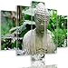 Produktbild Feeby. Leinwandbild - 5 Teile - Bilder, Wand Bild, Wandbilder, Kunstdruck XXL, 5-Teilig, Typ A, 100x70 cm, BUDDHA, GARTEN, BLUMEN, BONSAI, ZEN, BONSAI, GRÜN, BEIGE