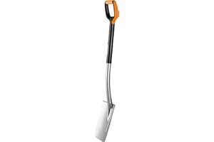 Fiskars 1003684 Xact Bêche Moyenne Longueur 108 cm Manche en Plastique renforcé en Fibre de Verre Noir/Orange Taille M