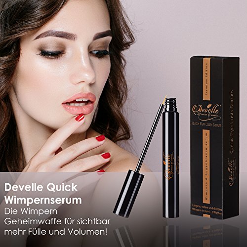 Wimpernserum 7 ml Develle Quick Eye Lash I Augenbrauenserum & Wimpernverlängerungs-Serum I schnelles Wimpernwachstum für längere & dichtere Wimpern I Wimpern-Booster I Wimpernwachstumsserum I Eyelash Activating Serum - 2