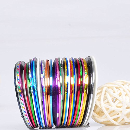 30pcs Mixed Colors Rolls Striping Tape Line Nail Art Tips Decoration Sticker