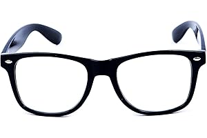 MUSTAVO Kids Childrens Black Frame Glasses Clear Lens Geek Boys Girls Book Week For Doctor Wizard Fancy Dress Costume Outfit Age 3-9 Years