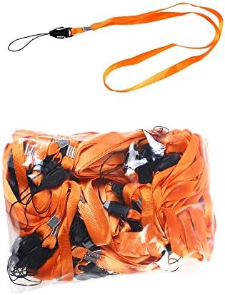 100 Pieces Orange Neck Strap Lanyard LO001 Ideal for Name and ID Tags