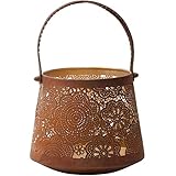 Die Form ist orientalisch, die Perforation ist marokkanisch arabisch, Dieses orientalisches Windlicht passt hervorragend als Dekoration für kreative Deko Ideen | für eine romantische Beleuchtung, an Weihnachten als Weihnachtslaterne oder Weihnachtswindlicht | Tischwindlicht für Ihre Hochzeit oder Party Deko, Rostdeko Für Ihre Terrasse, Balkon | zum Hängen als Hängelaterne oder Hängewindlicht | im Garten als Gartenbeleuchtung | mediterrane Gartendeko im Rostoptik für Ihre Gartenparty | oder als G