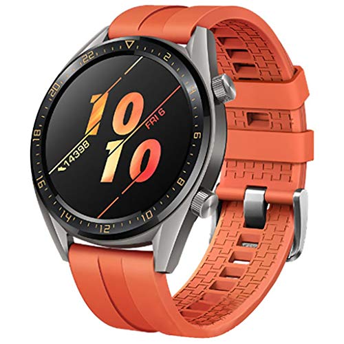 Preisvergleich Produktbild Mumuj Soft Silikon Armband, Silikonband Sports Ersatzband Atmungsaktiv Silikonhülle Band Wasserdicht Uhrenarmband WristStrap für Huawei Uhr GT Active 46mm Honor Magic (Orange)