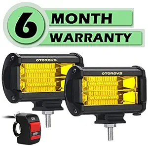 OTOROYS 6 Months Warranty Led Bar/Fog Light/Work Light Bar 24 LED 72 Watt 5 Inch Spot Beam Lamp With Switch (Set of 2) Yellow