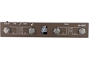 KHIRONHIVE M-VAVE/Chocolate Plus MIDI/Fußschalter-Controller mit 4 programmierbaren Tasten, Metallkonstruktion, USB-Konnektivität, wiederaufladbarer Akku, 12 Stunden Spielzeit für Musiker (braun)