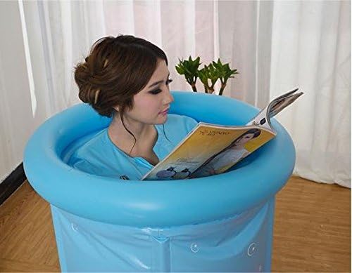 XIE PVC Adult bath PVC barrel folding sauna bathing for children, plastic barrel , sky blue , 60*70cm