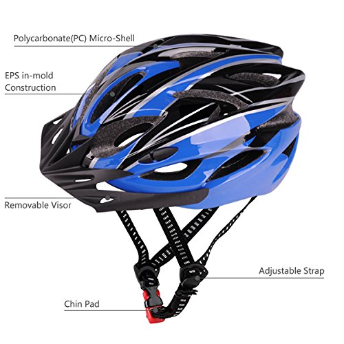 Six Foxes Fahrradhelm, Unisex Erwachsenen Fahrradhelm Rennradhelm mit abnehmbarem Visier und Futter, verstellbarem Thrasher - 2