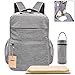 Produktbild Baby Wickelrucksäcke mit Kinderwagen Haken Wickelrucksack Multifunktions Mummy groß Kapazität Rucksack Windel Wickeltasche Kinderzimmer Handtasche(Grau)
