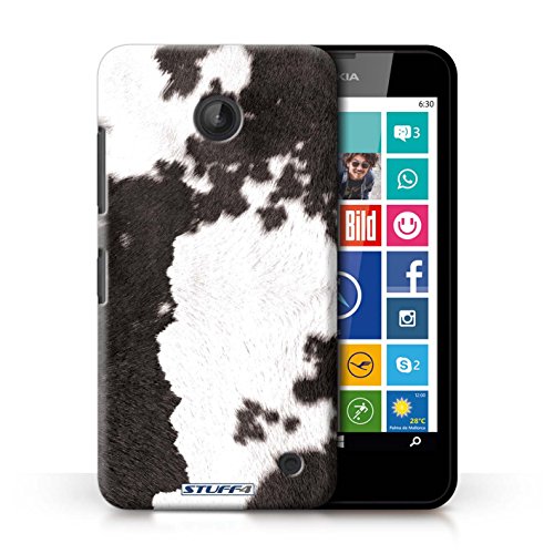 Preisvergleich Produktbild Gedruckt Schutzkoffer Schutzhüllen / Hülle für Nokia Lumia 630 / Kuh / Schwarz Muster / Tierpelz Muster Kollektion