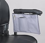 Ducksback armrest bag for mobility scooters, wheelchairs, and power chairs . Practical storage for wallets, purses, mobile phones, keys, pens.