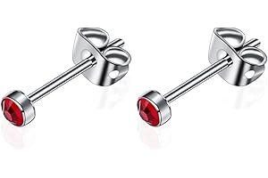 ARTSKIN Pendientes de botón de cristal de titanio G23 para mujeres y niñas Pendientes de botón hipoalergénicos sin níquel para oídos sensibles