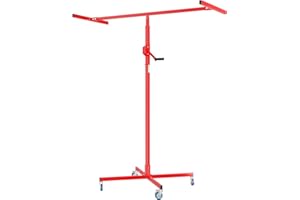 Wiltec Sollevatore pannelli cartongesso max 50kg, altezza 190-330cm, Carrello Alzapannelli Alzalastre