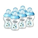 Tommee Tippee Closer to Nature 260 ml/9fl oz Decorated Feeding Bottles (Blue/6-pack) (Baby Product)