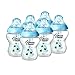 Tommee Tippee Closer to Nature 260 ml/9fl oz Decorated Feeding Bottles (Blue/6-pack)