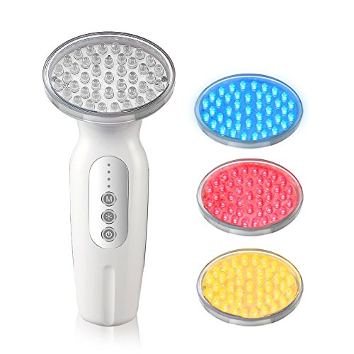 La goodwind PH-1 Face Facial Massager Portable Beauty Health Skin Care Device Whitening Remove Anti Acne Scar Pimple Aging Wrinkle (Red,Blue,Yellow Light)