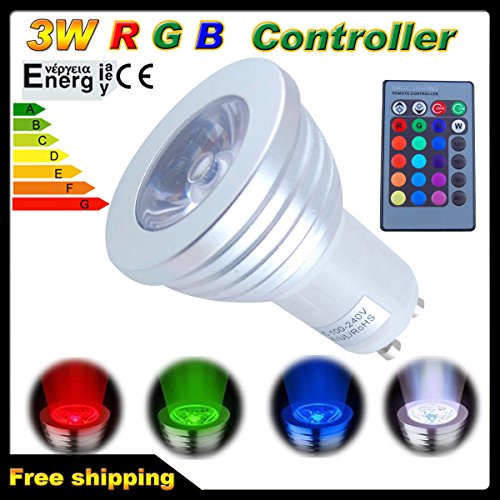 THG 4x GU10 3W RGB 16 Bunt LED Spot Birne Farbwechsel Lampe Licht mit IR Fernbedienung